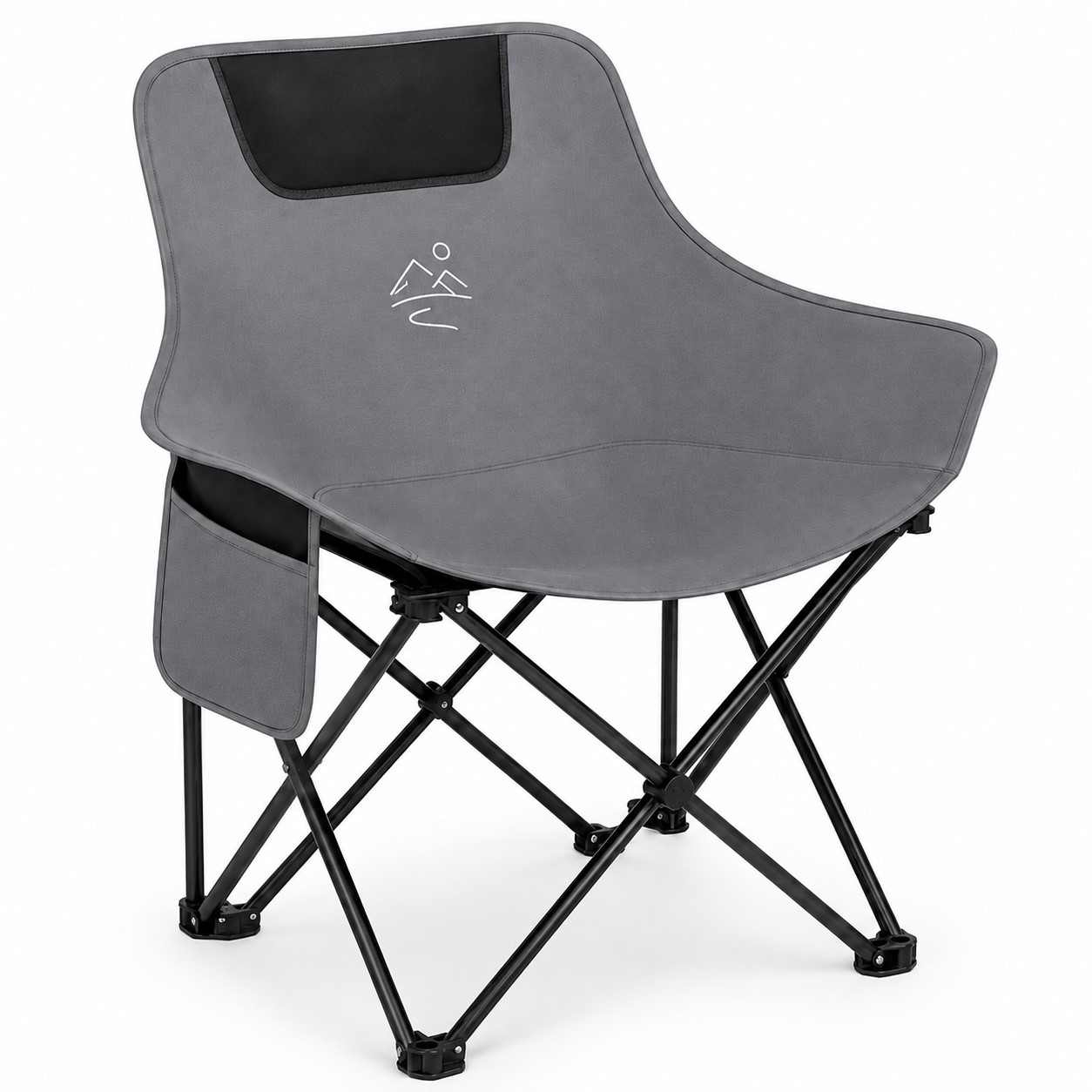 Wide Oxford Folding Camp Chair With Side Pocket