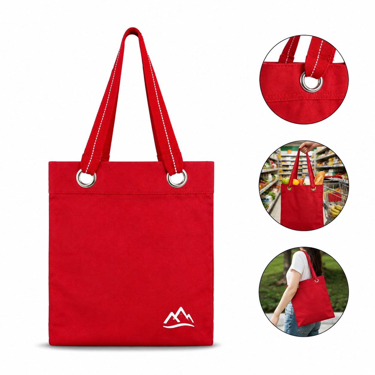 Canvas Grommet Strap Carryall Tote