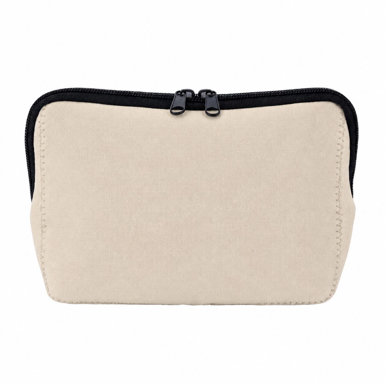 Neoprene Smooth Surface Toiletry Bag — Natural Beige