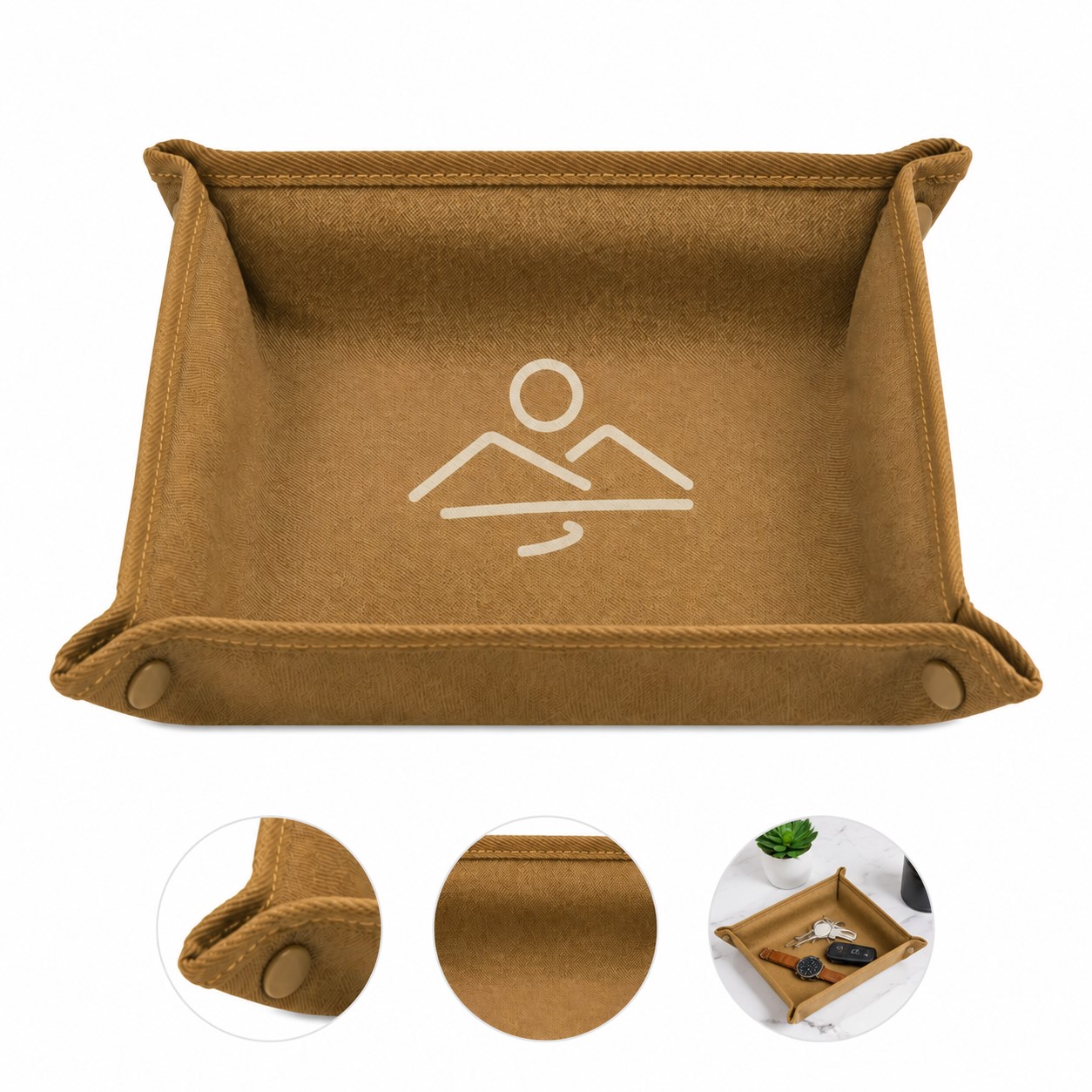 Fabric Snap Corner Catchall Tray