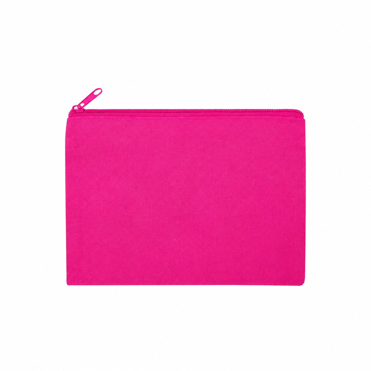 12 Oz Cotton Canvas Zipper Pouch — Fuchsia Pink
