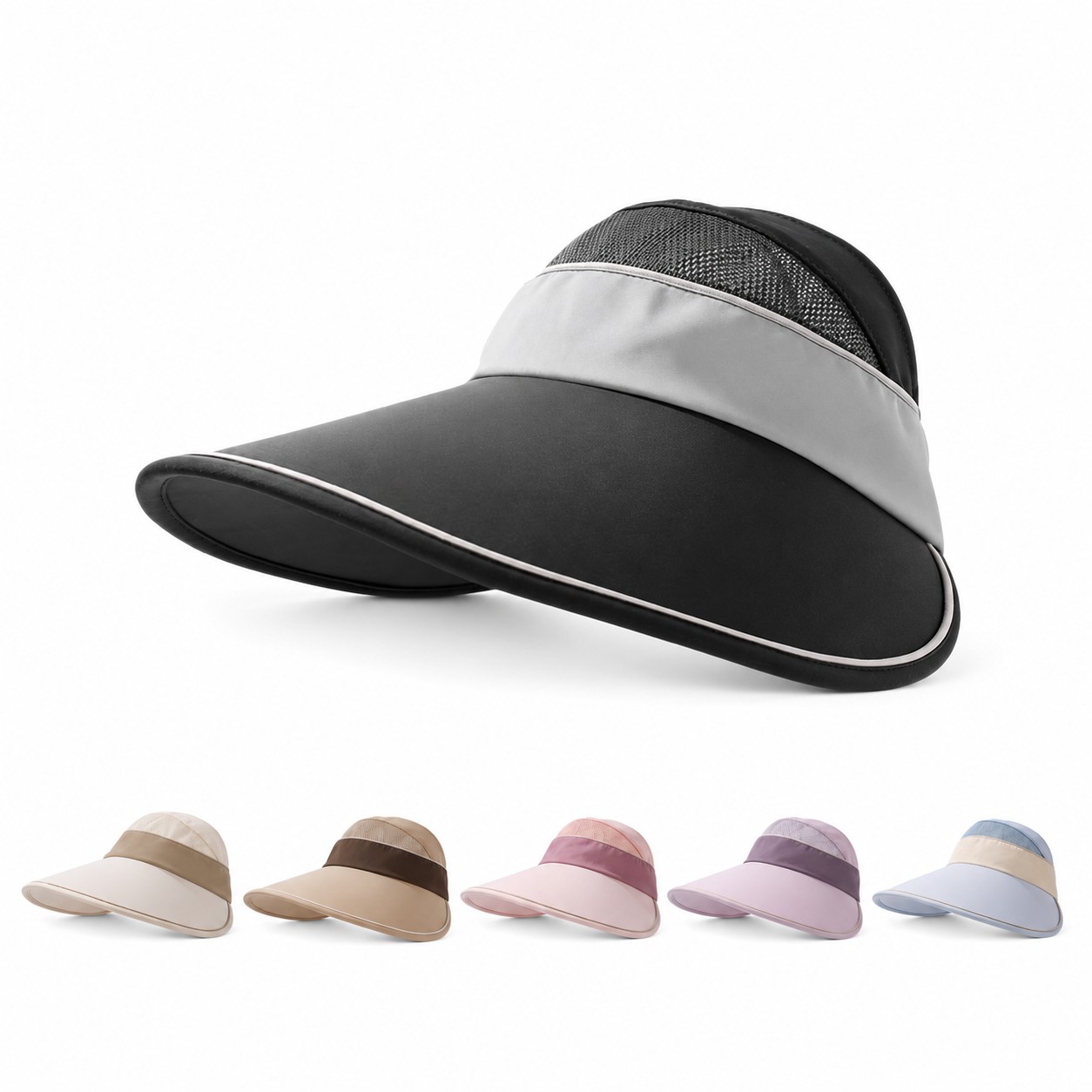 Nylon Oversized Brim Visor Hat