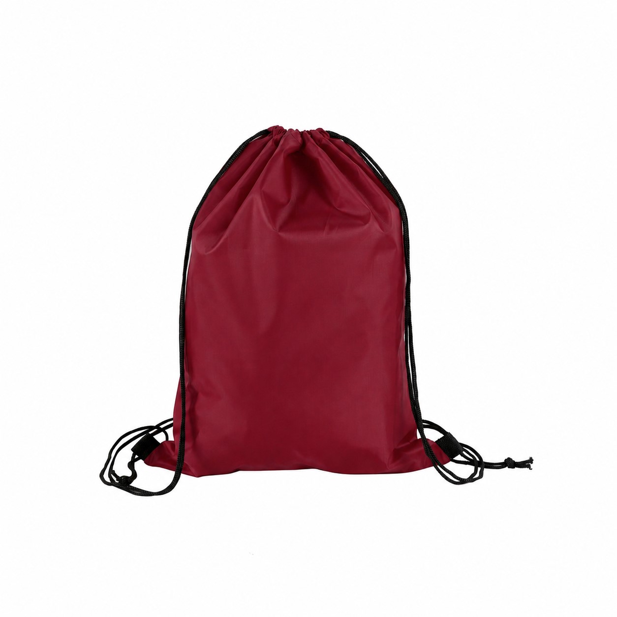 210D Polyester Drawcord Closure Drawstring Bag — Burgundy Red