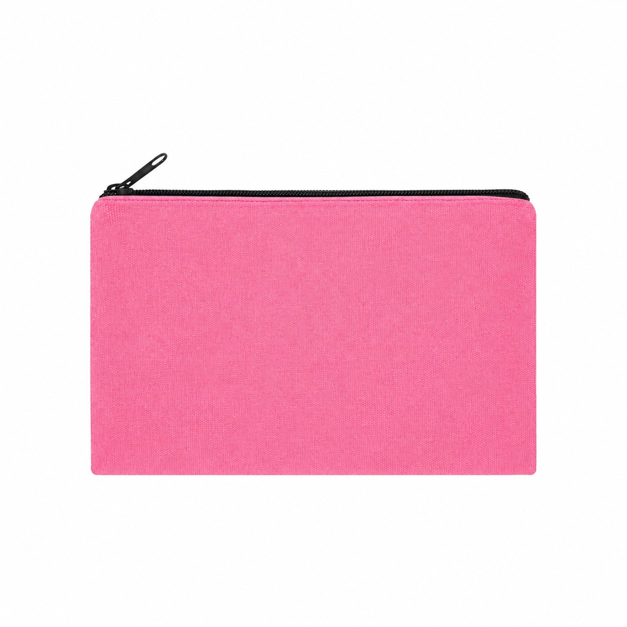 8.5-Inch Zippered Canvas Makeup Bag — Pink