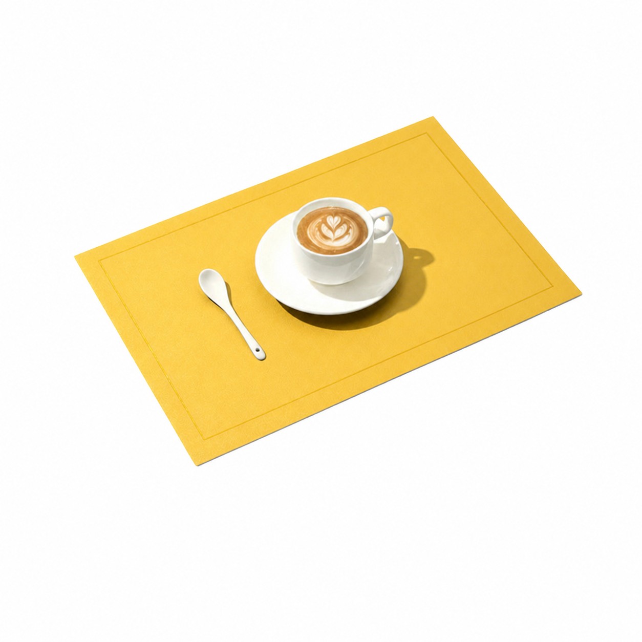 Embossed Leather Dining Placemat — Yellow