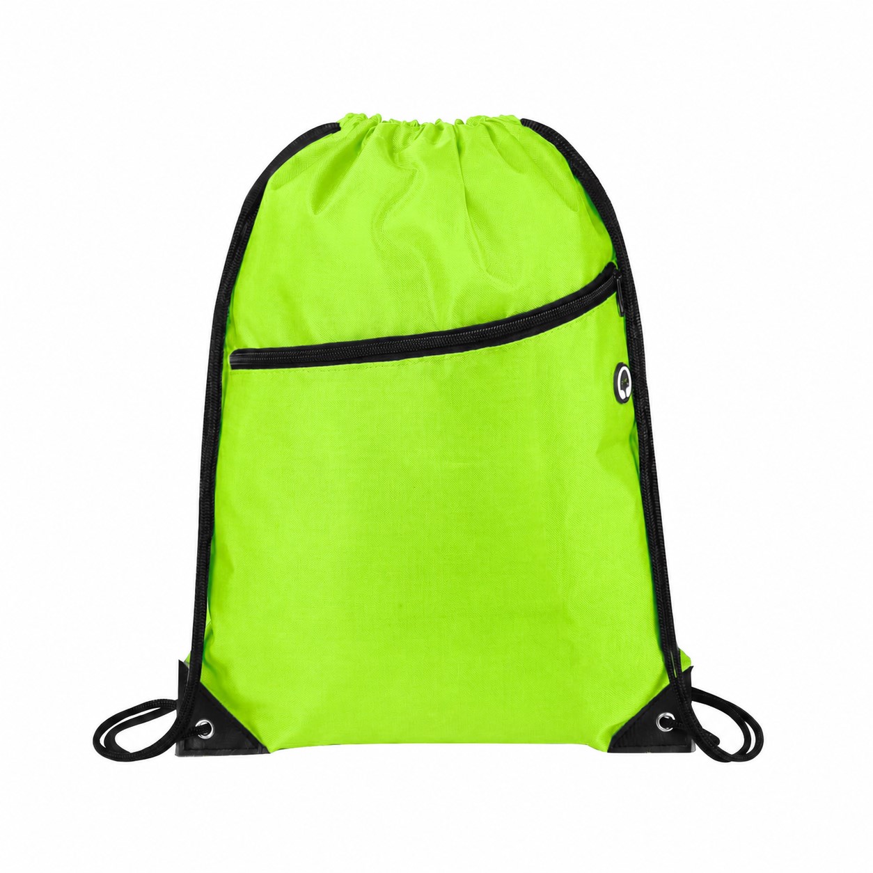 420D Polyester Drawstring Bag — Lime Green