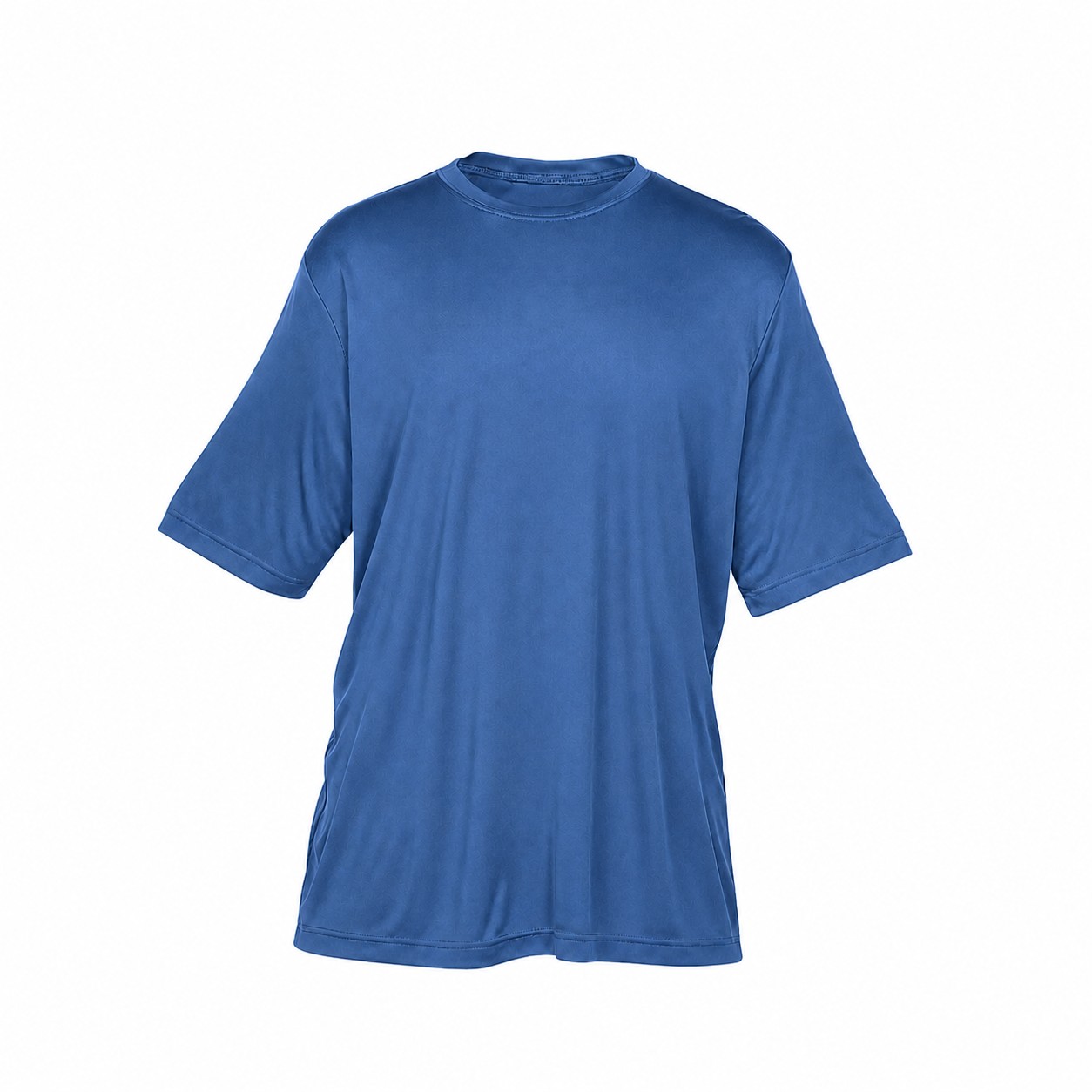 Polyester Crewneck Performance Tee — Blue