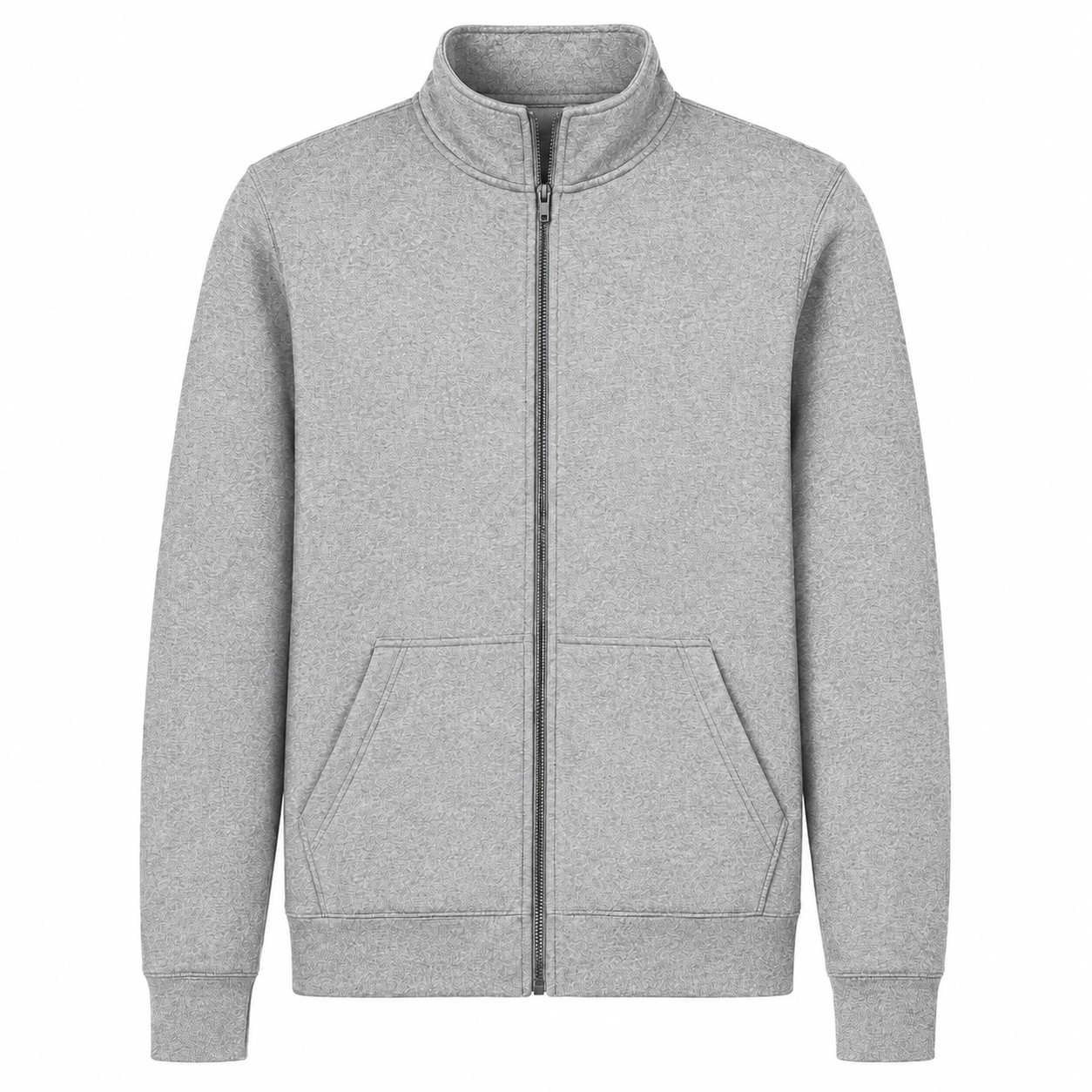 Cadet Collar Full Zip Sweatshirt — Gray