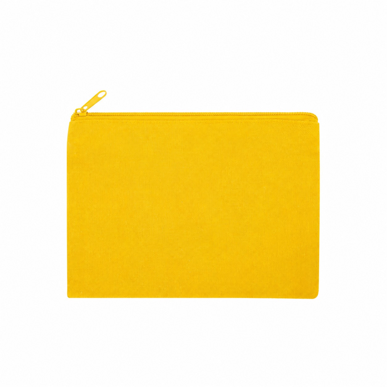 12 Oz Cotton Canvas Zipper Pouch — Yellow