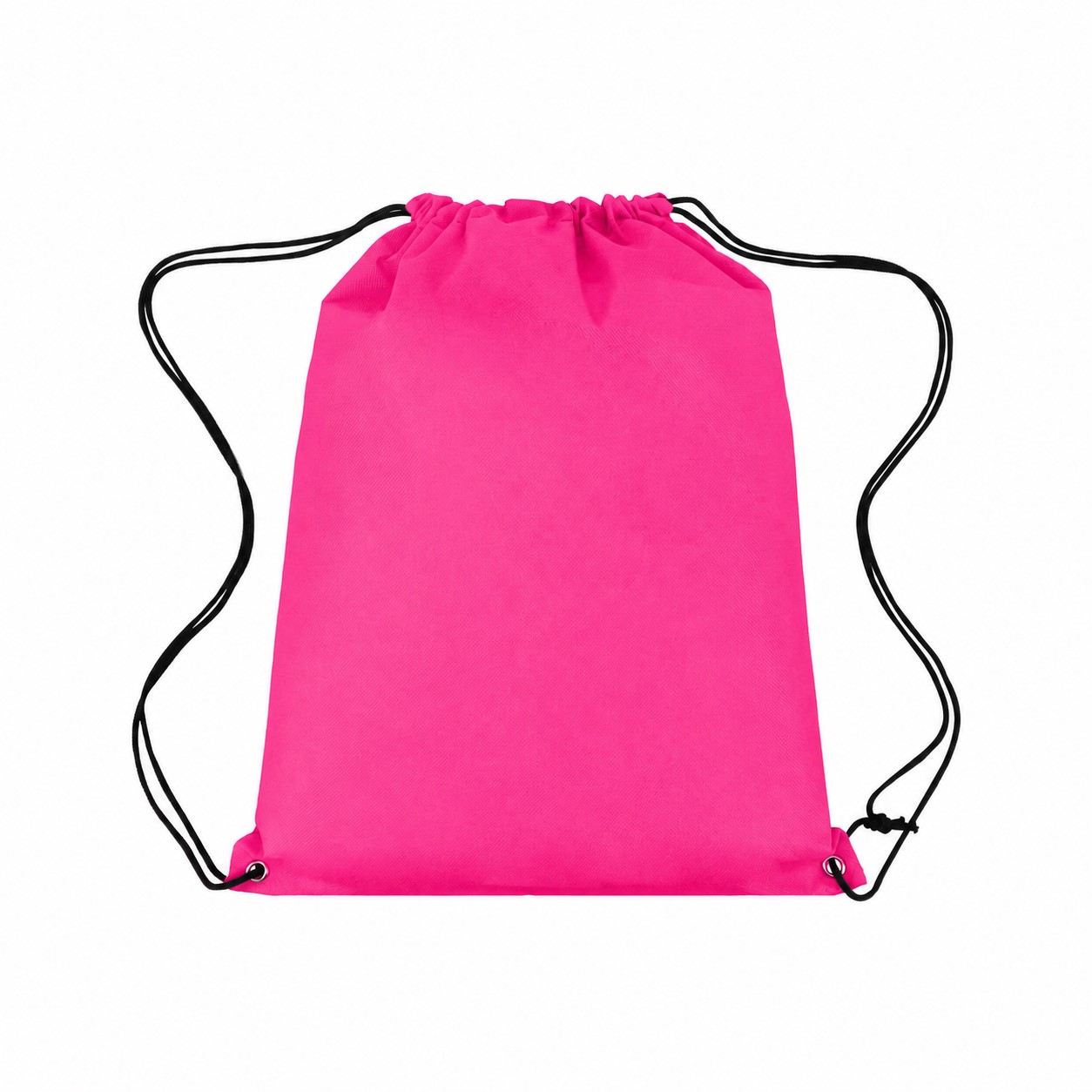 Non-Woven Drawstring Backpack With Metal Grommets — Fuchsia Pink