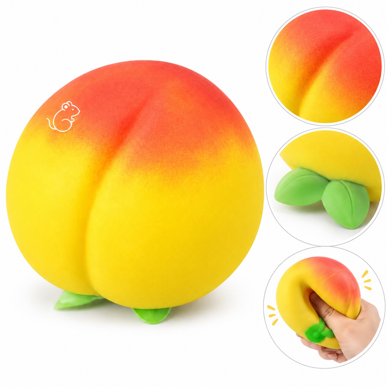 Molded Peach TPR Squeeze Toy