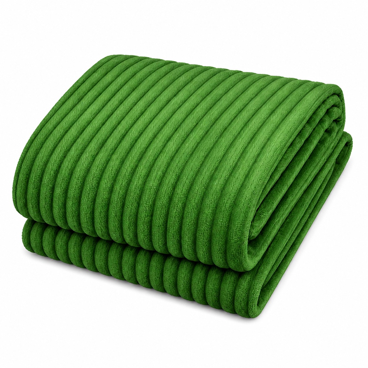 Ribbed Cashmere Flannel Blanket — Green