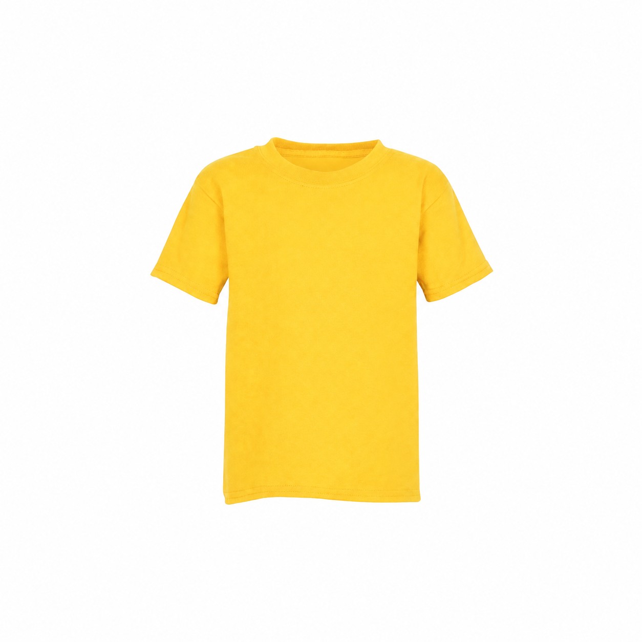 Youth Cotton Polyester Short Sleeve Tee — Yellow