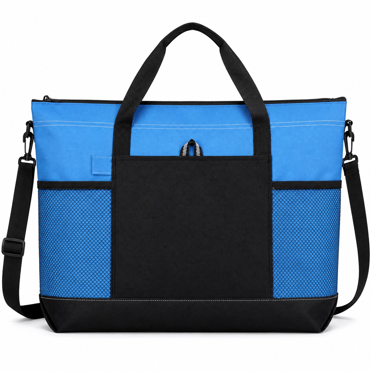 Zippered Oxford Tote With Mesh Side Pockets — view 2