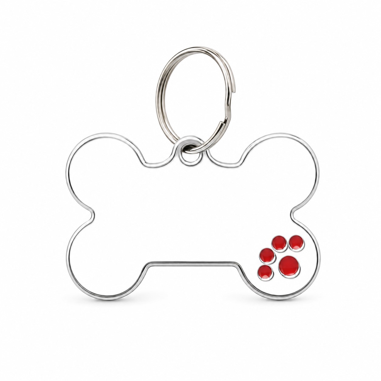 Bone Shape Metal Pet Identification Tag — White