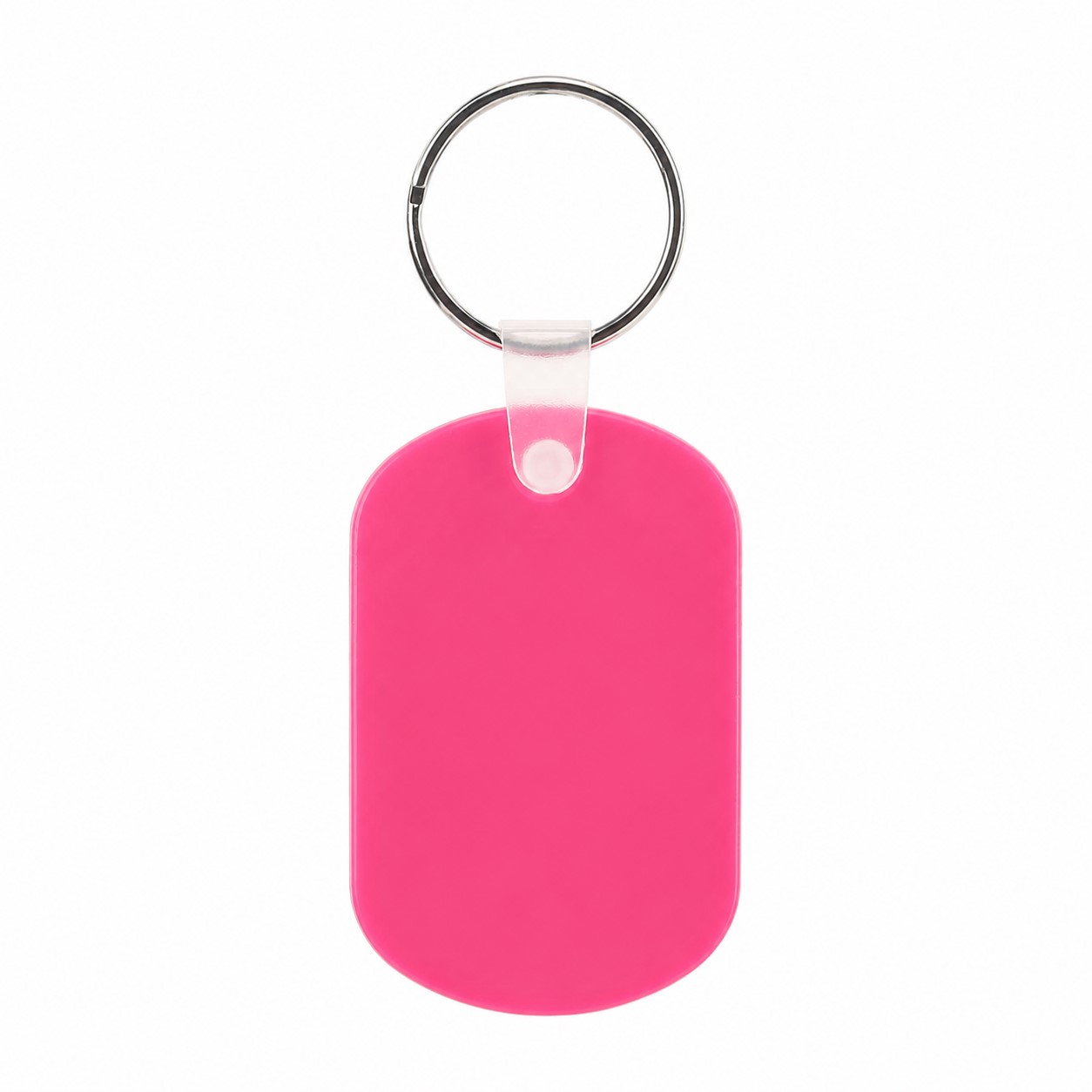 PVC Oval Key Tag Ring — Rose Red