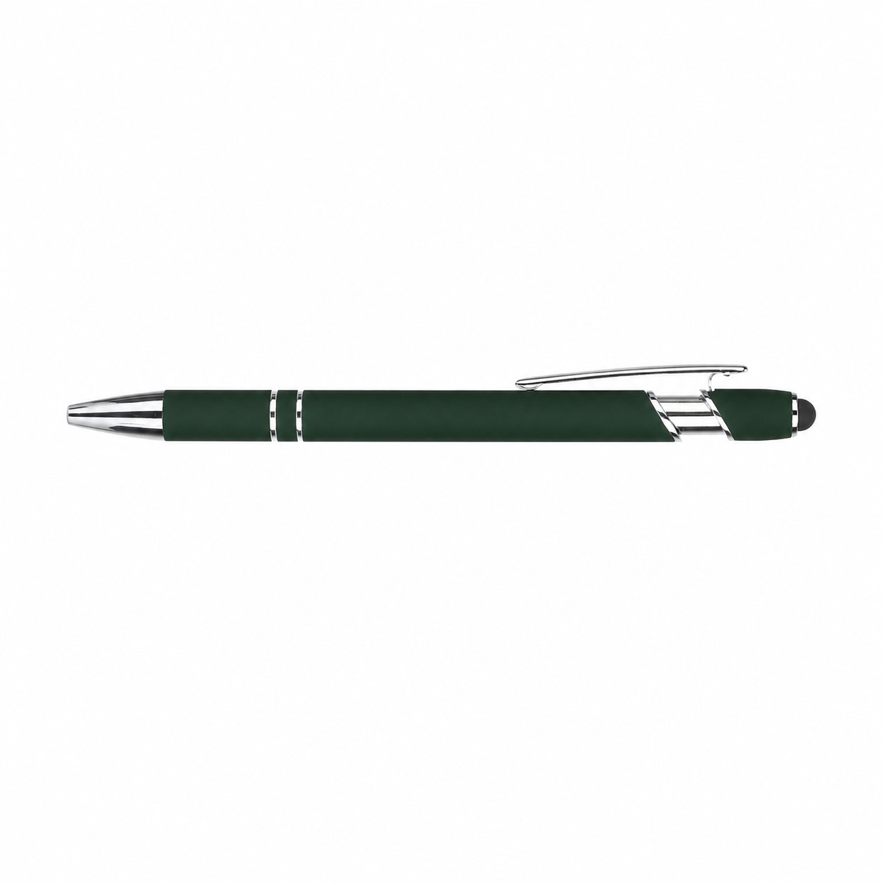 Soft Barrel Metal Stylus Ballpoint Pen — Dark Green