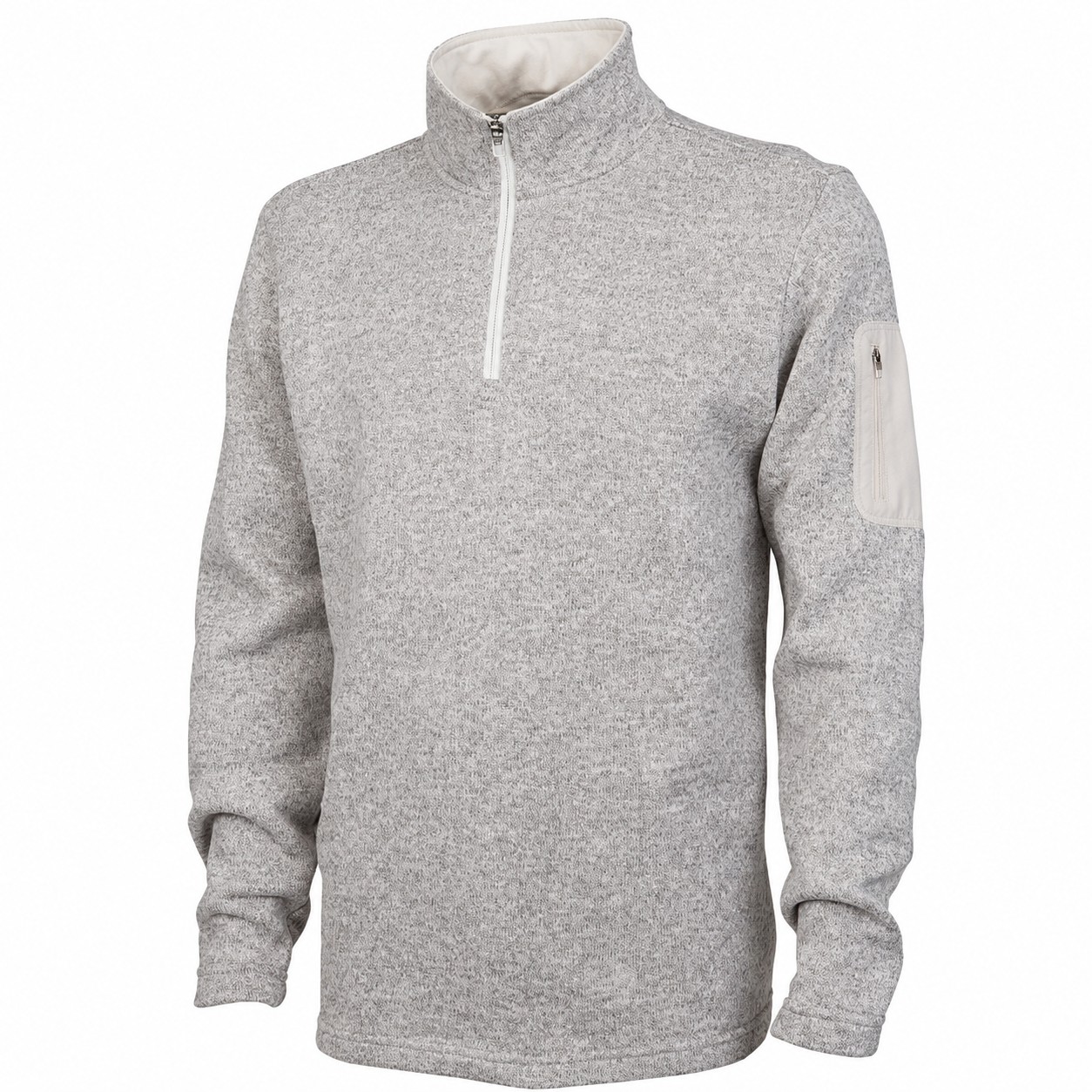 Heathered Polyester Fleece Pullover — view 2