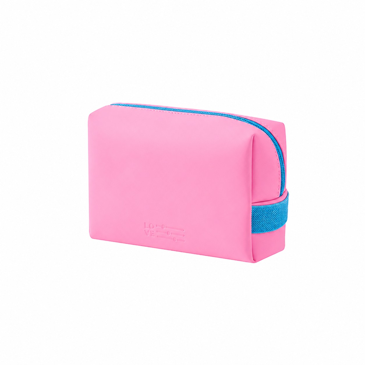 PU Leather Zippered Makeup Bag — Pink