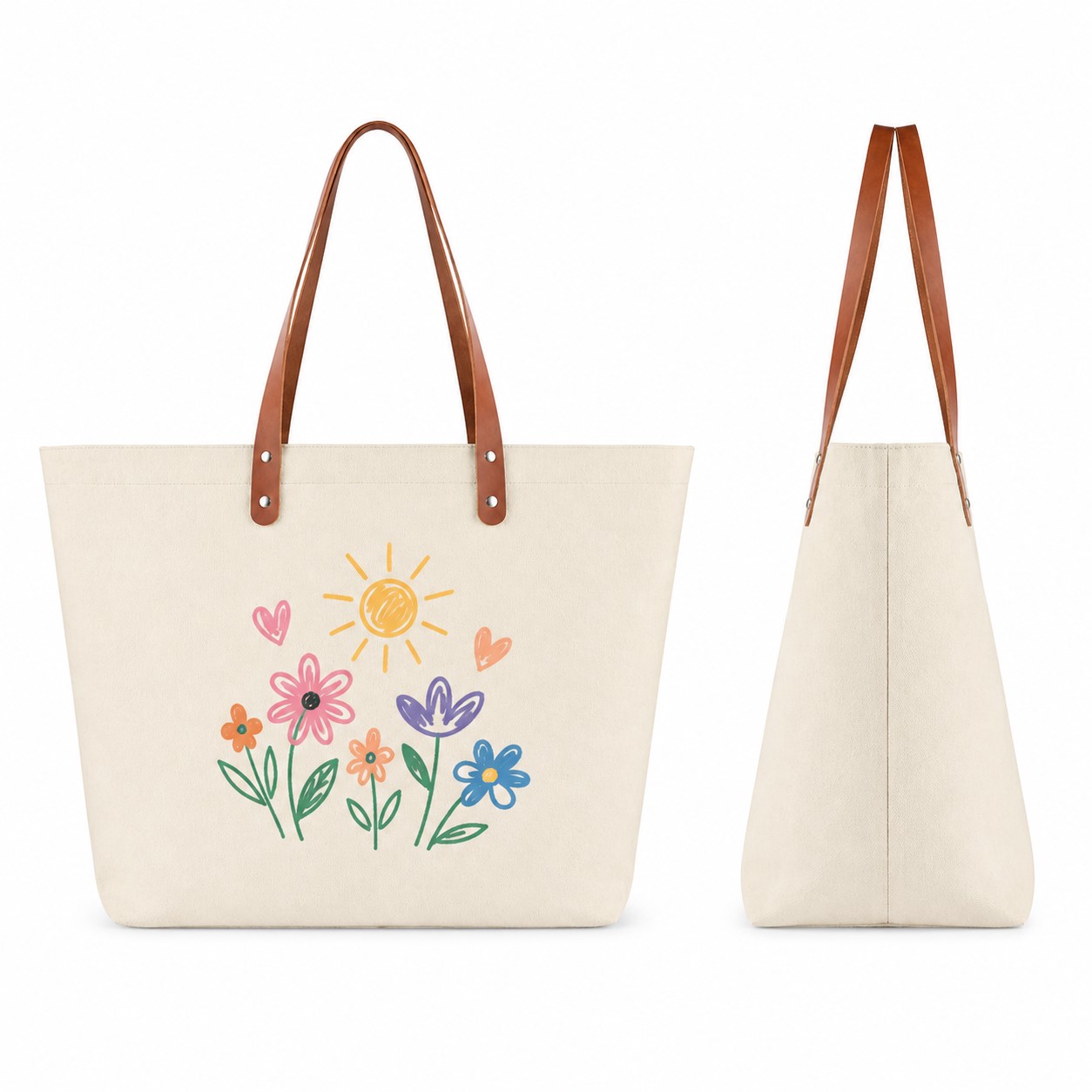 Long Handle 12 Oz Cotton Canvas Boat Tote