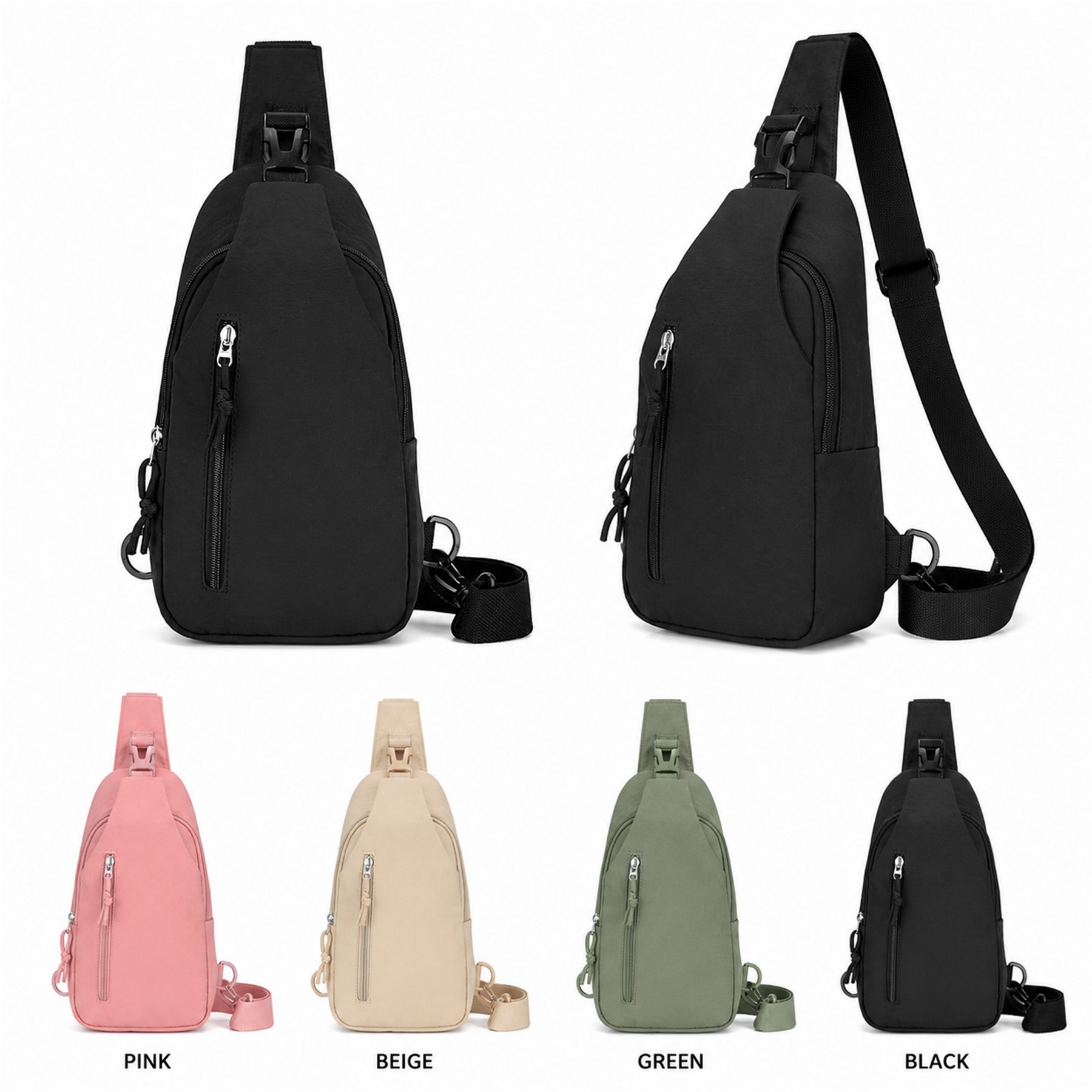 Zippered Storage Crossbody Sling Bag