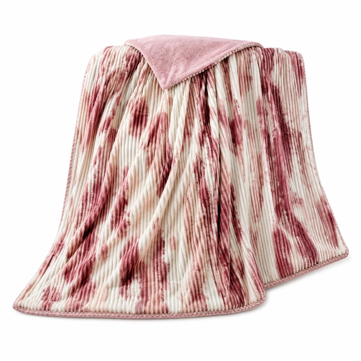 Ribbed Double Sided Fleece Throw Blanket — view 2