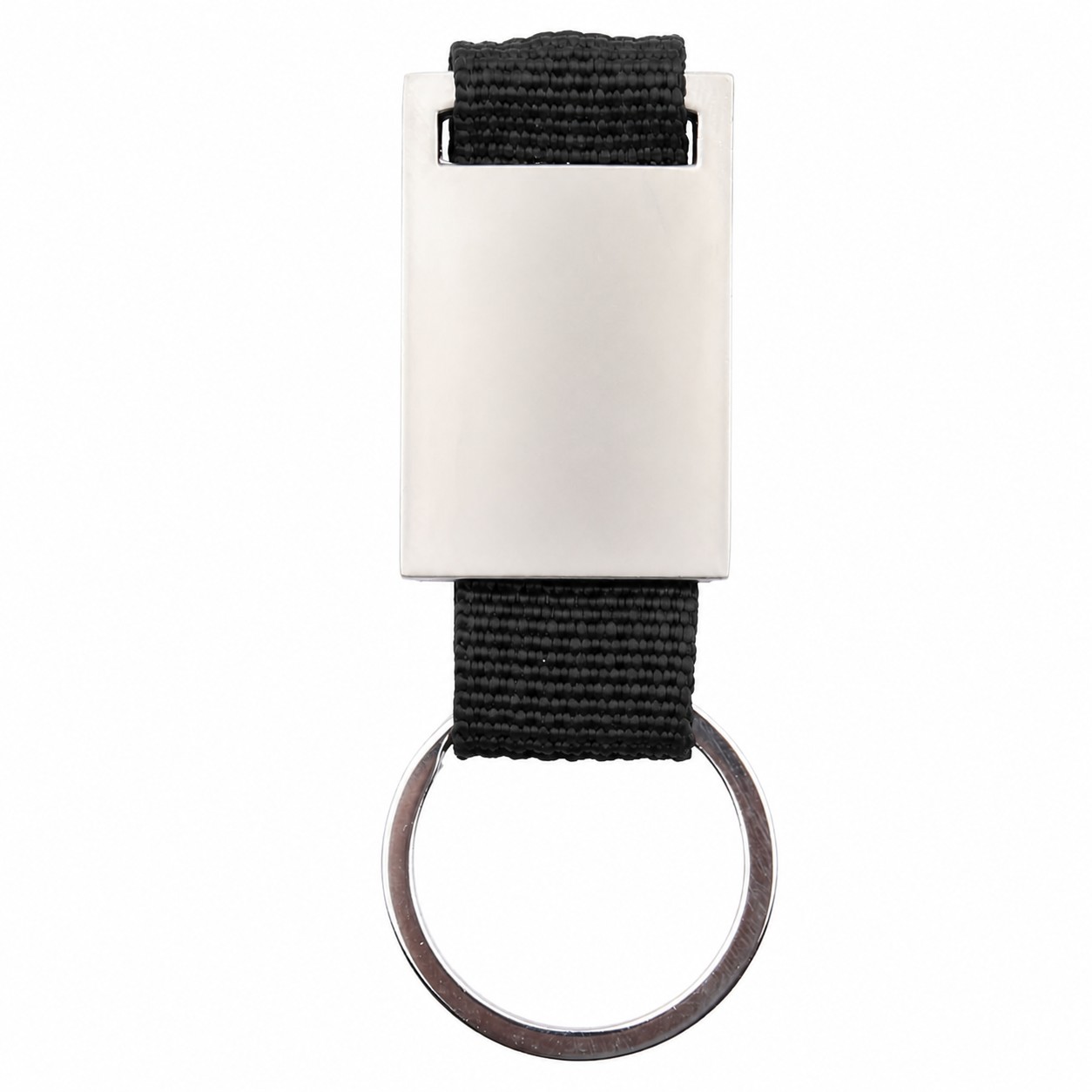 Zinc Alloy Woven Strap Keychain — Black