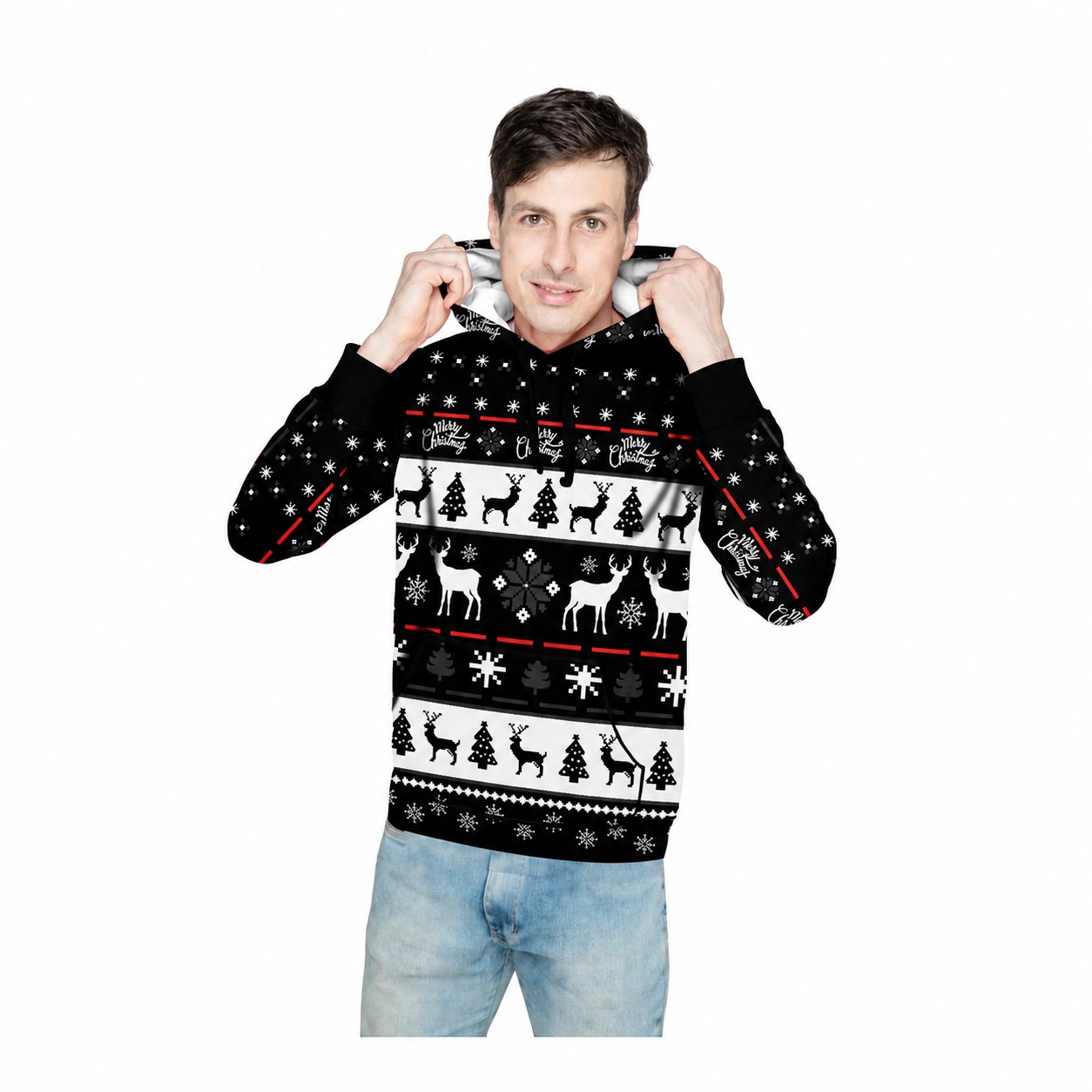 Polyester Hoodie With Kangaroo Pocket — Black
