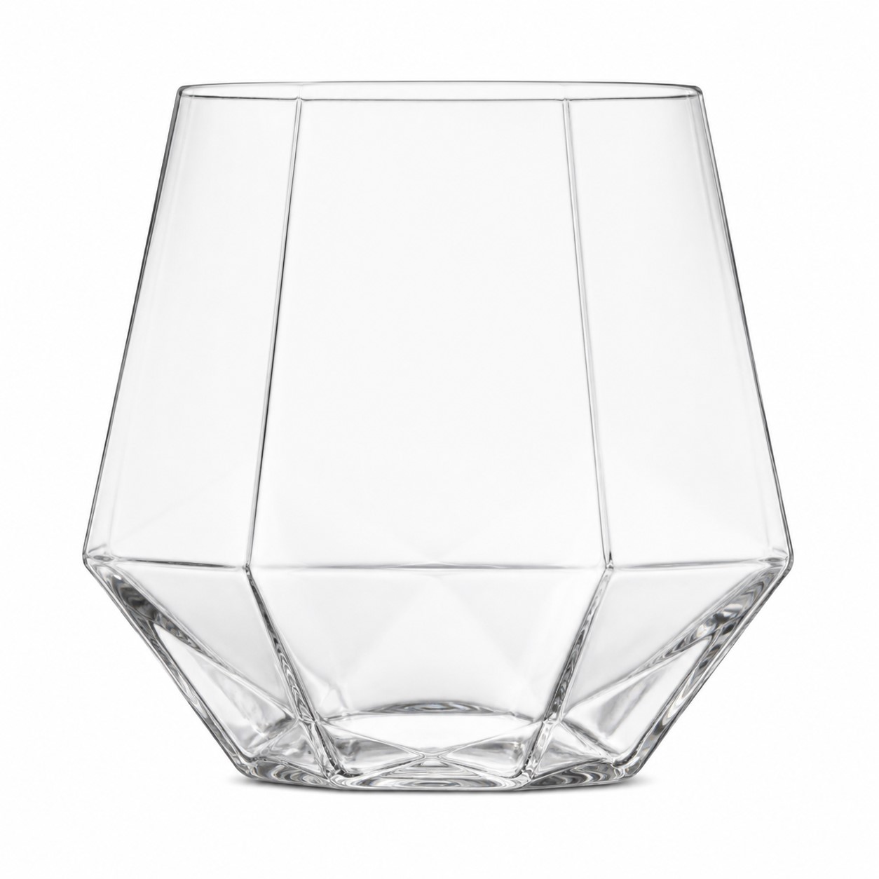 Faceted 12 Oz Plastic Stemless Wine Glass — view 2