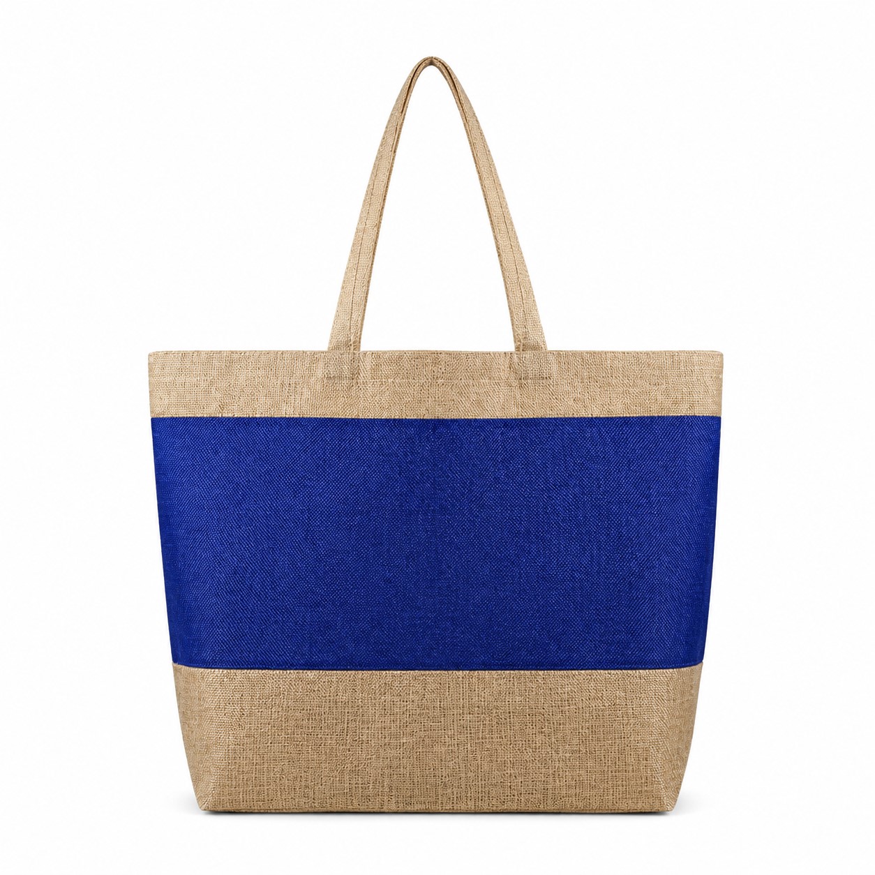 Colorblock Linen Tote With Long Handles — view 2