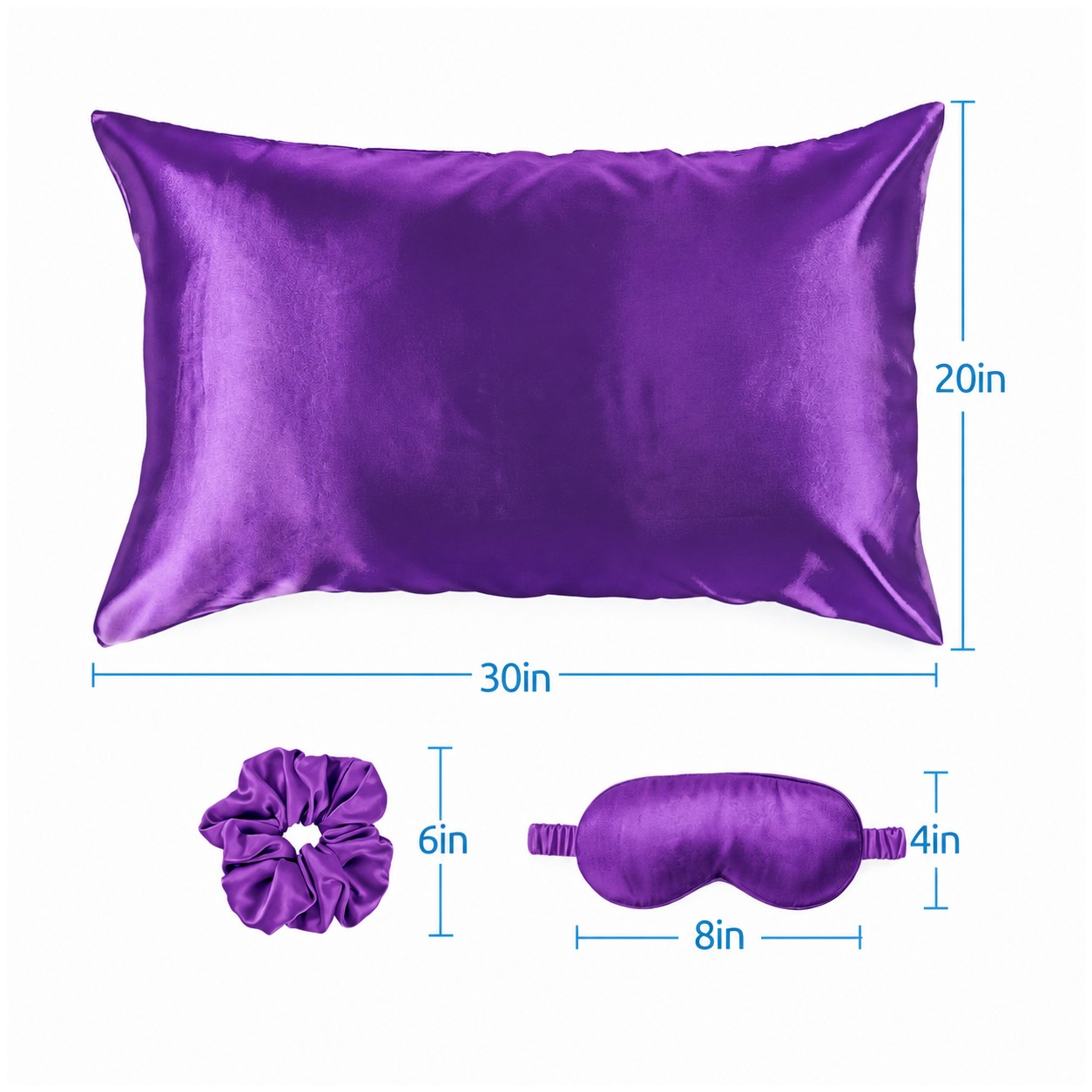 Satin Sleep Set With Pillowcase — Purple