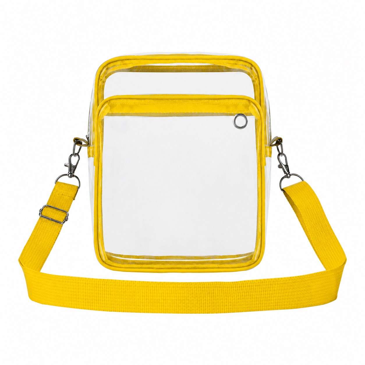 PVC Clear Crossbody Sling Bag — Clear White/Yellow