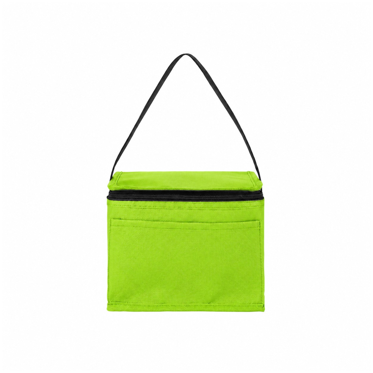 Zippered Storage Non-Woven Cooler Bag — Lime Green