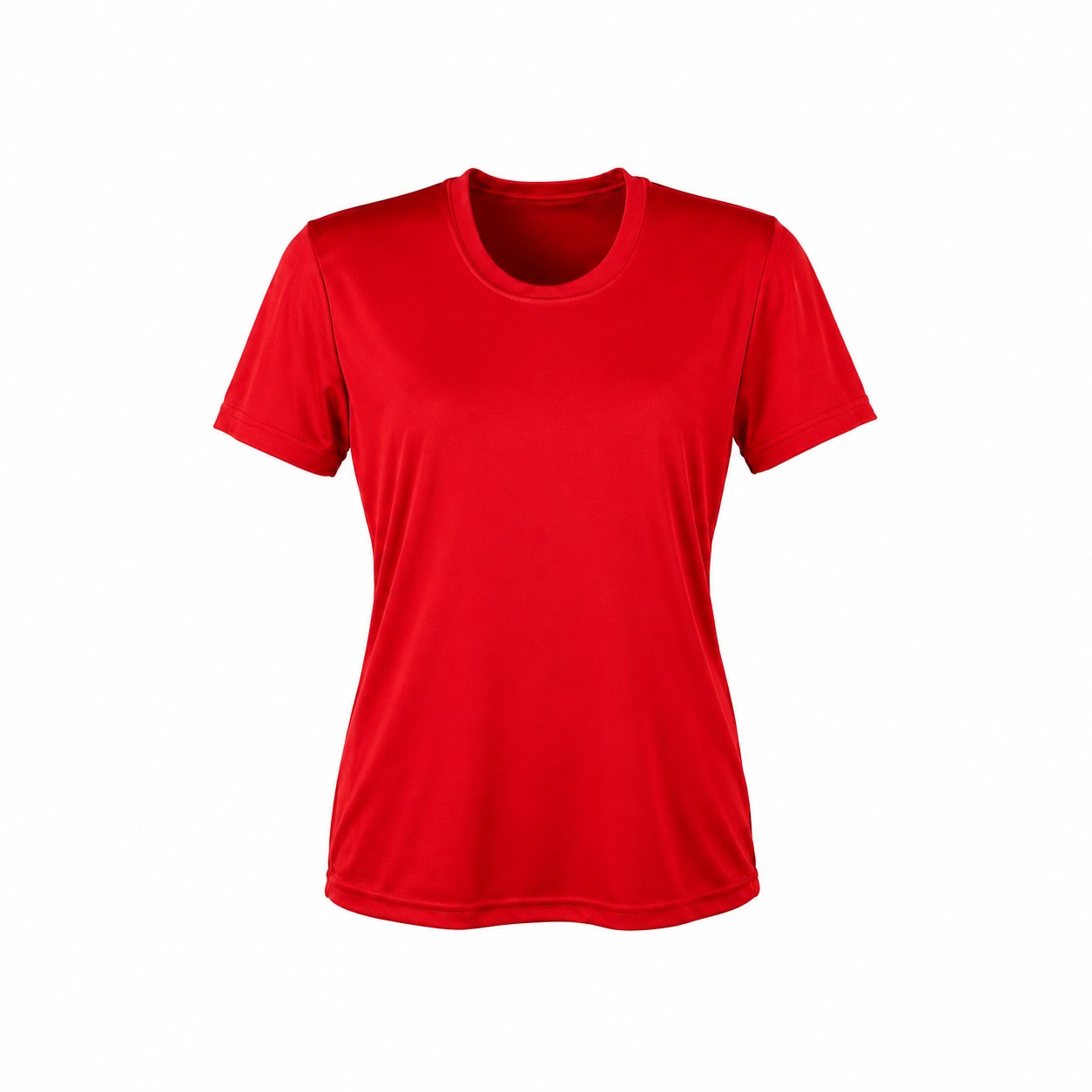 Ladies Polyester Athletic T-Shirt — Red