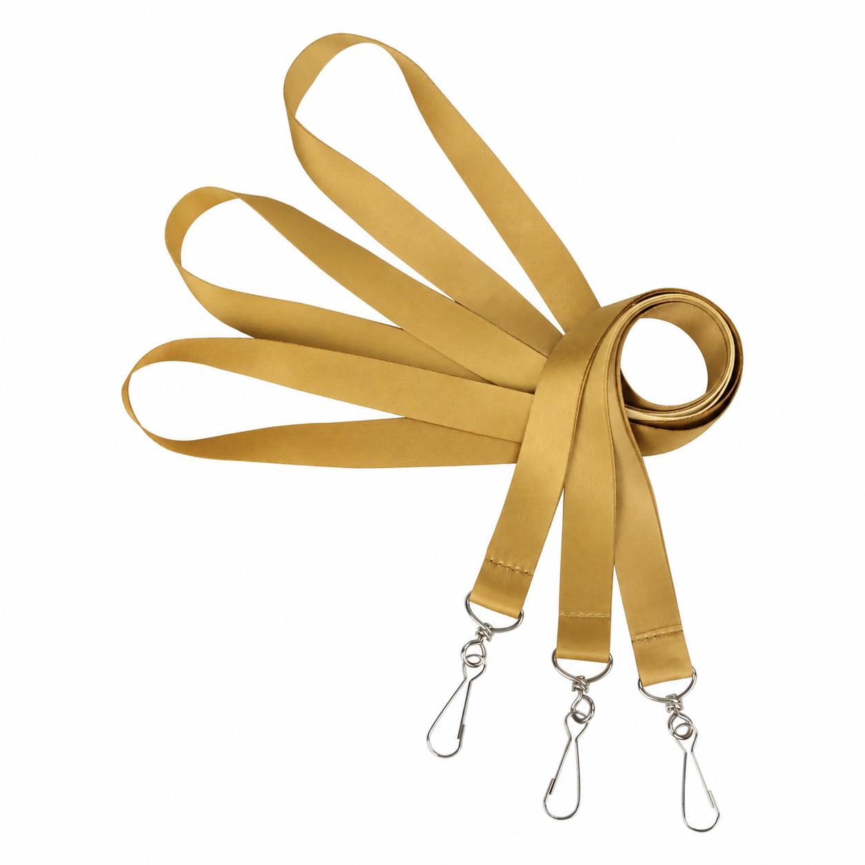 Polyester Lanyard With Clear Badge Holder — Bronze Gold