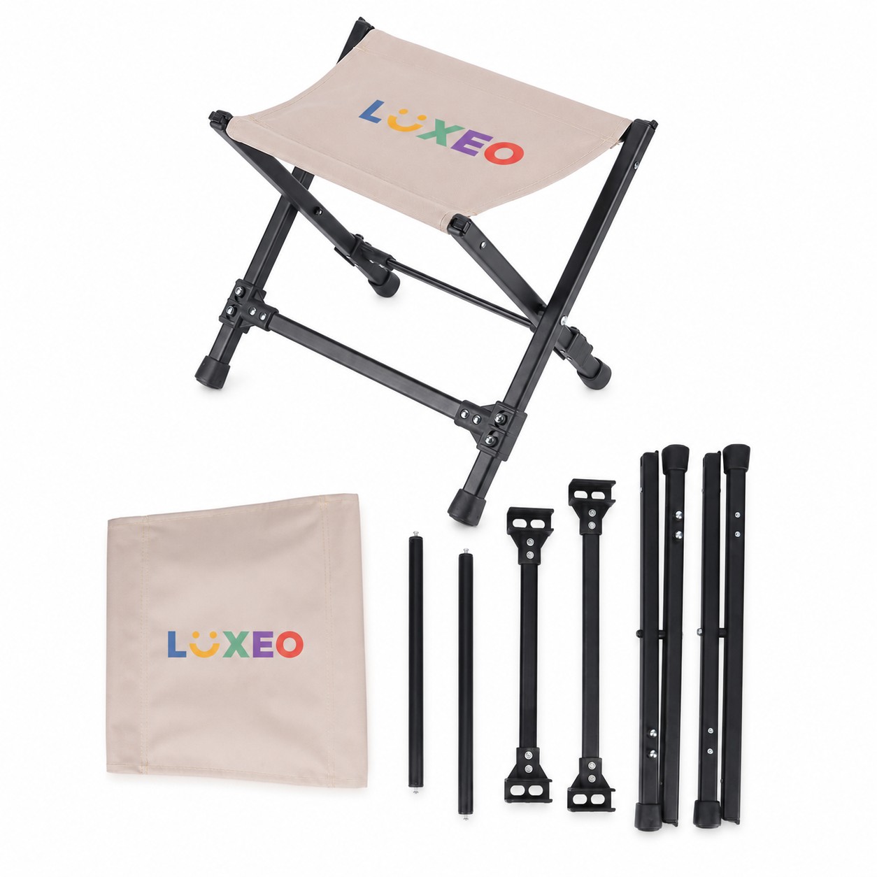 Khaki Folding Steel Camp Stool