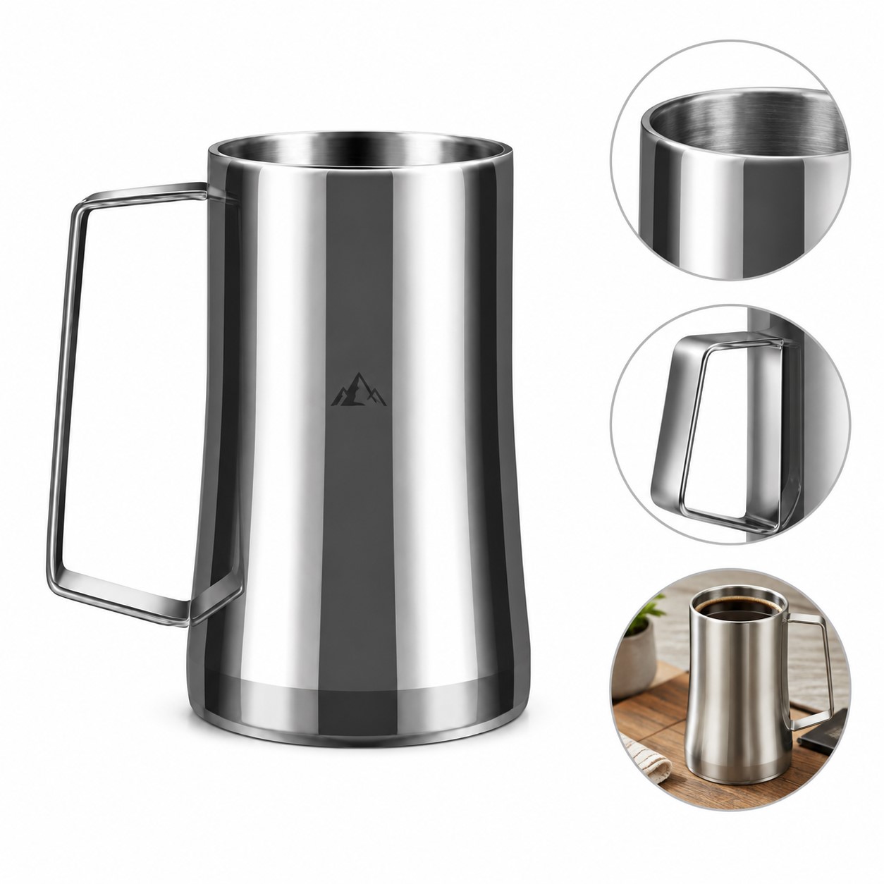 20 Oz Stainless Steel Beer Mug With Opener