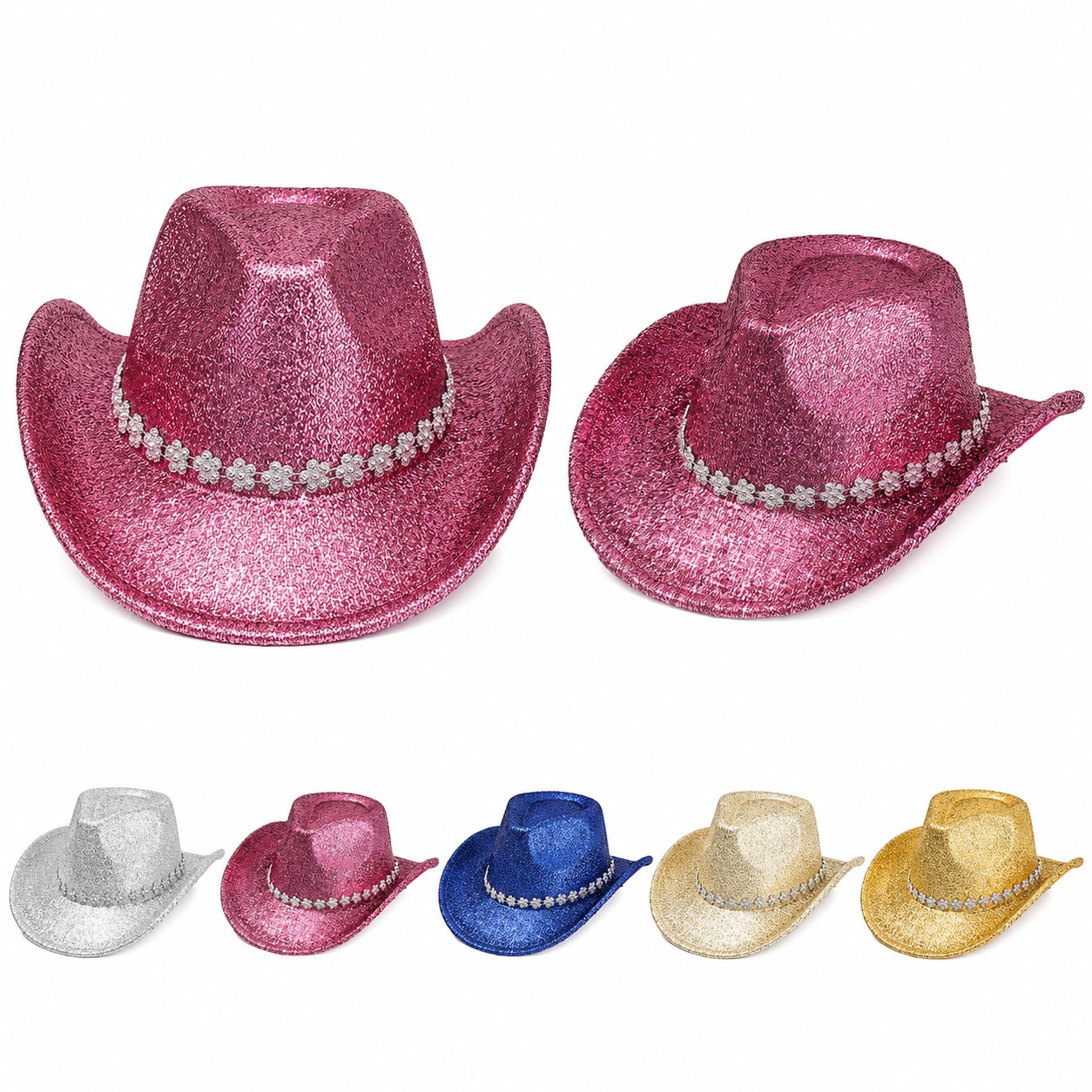 Polyester Flower Band Cowboy Hat