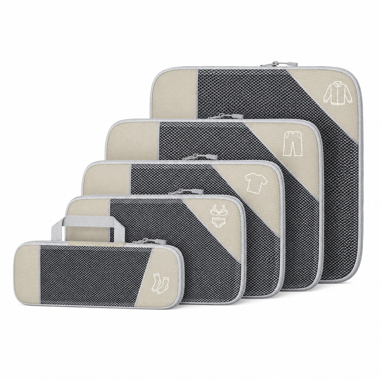 Five Piece Ripstop Nylon Compression Packing Cube Set — view 2