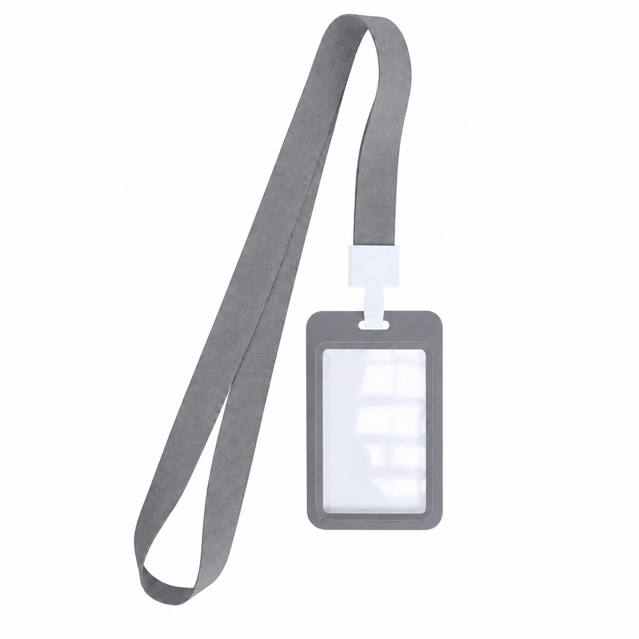 Vertical Sliding Badge Holder Lanyard — Pewter Gray