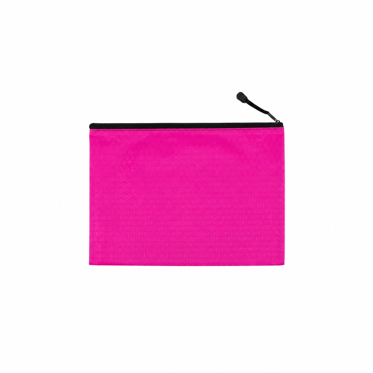 Canvas Zippered Travel Pouch — Fuchsia Pink