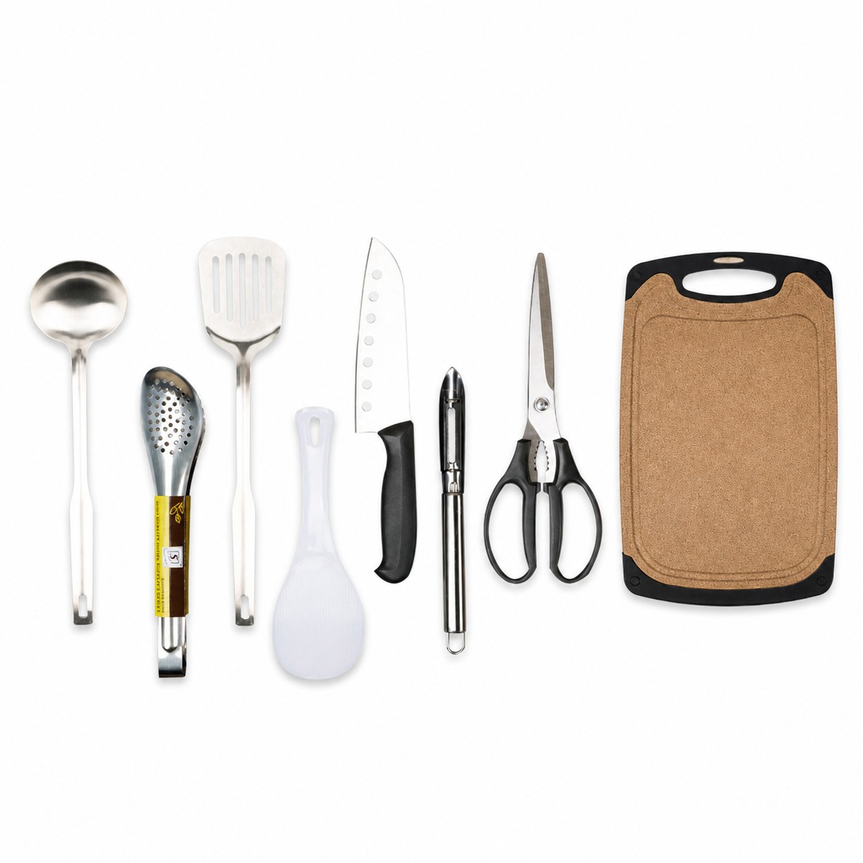 Eight Piece Camping Kitchenware Set — Brown