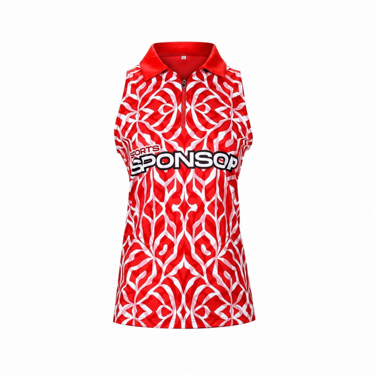 Women's Sleeveless Athletic Polo Shirt — Red