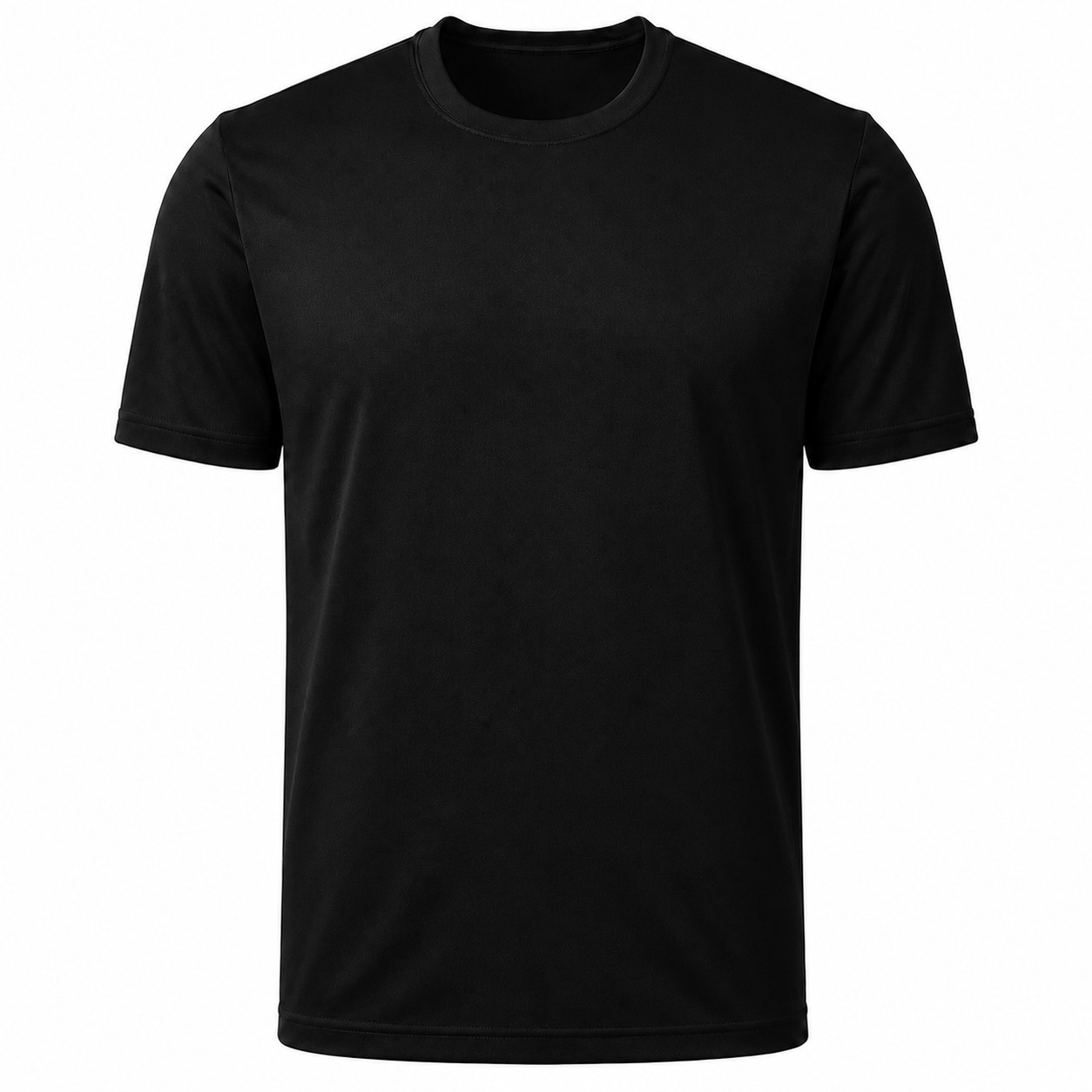 Moisture Wicking Polyester Athletic Tee — Black