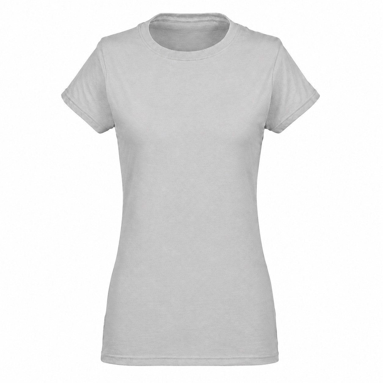 Ladies Soft Cotton Crewneck Tee — Silver