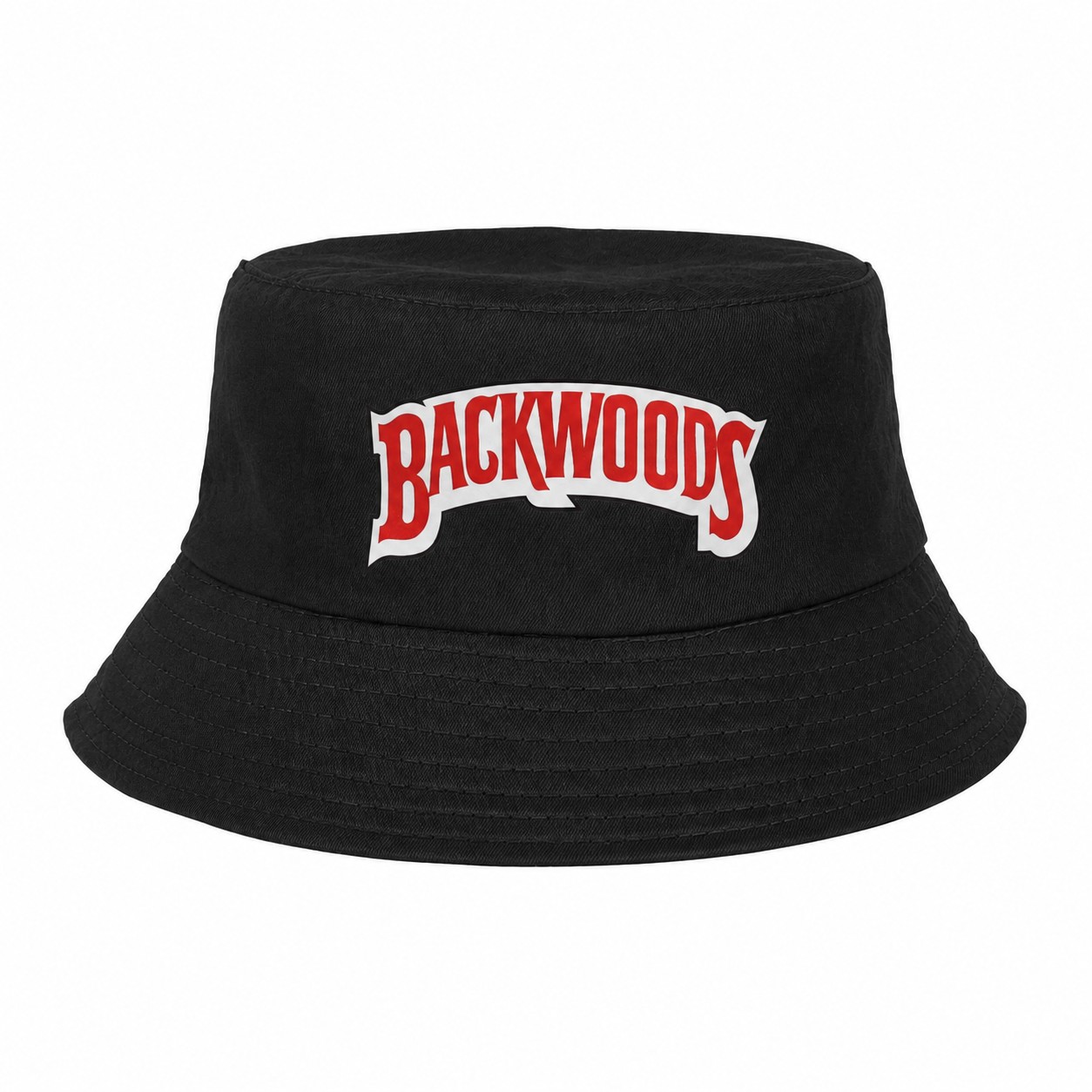 Foldable Polyester Bucket Hat — Black