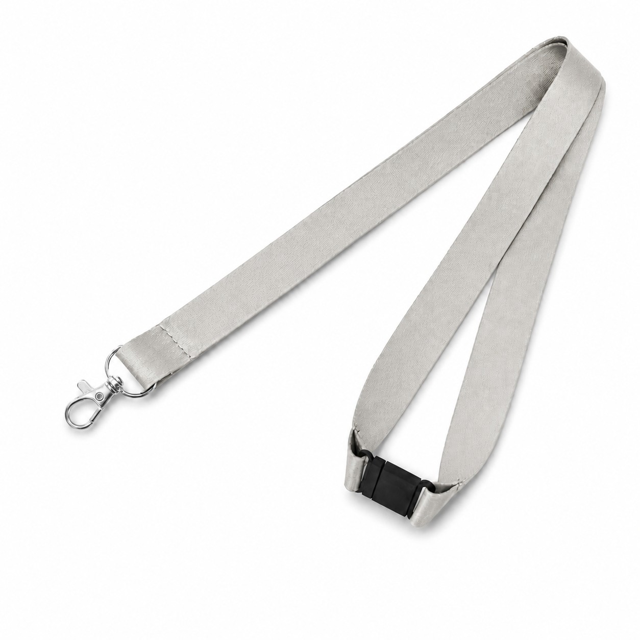Polyester Breakaway Lobster Clip Lanyard — Nickel Silver
