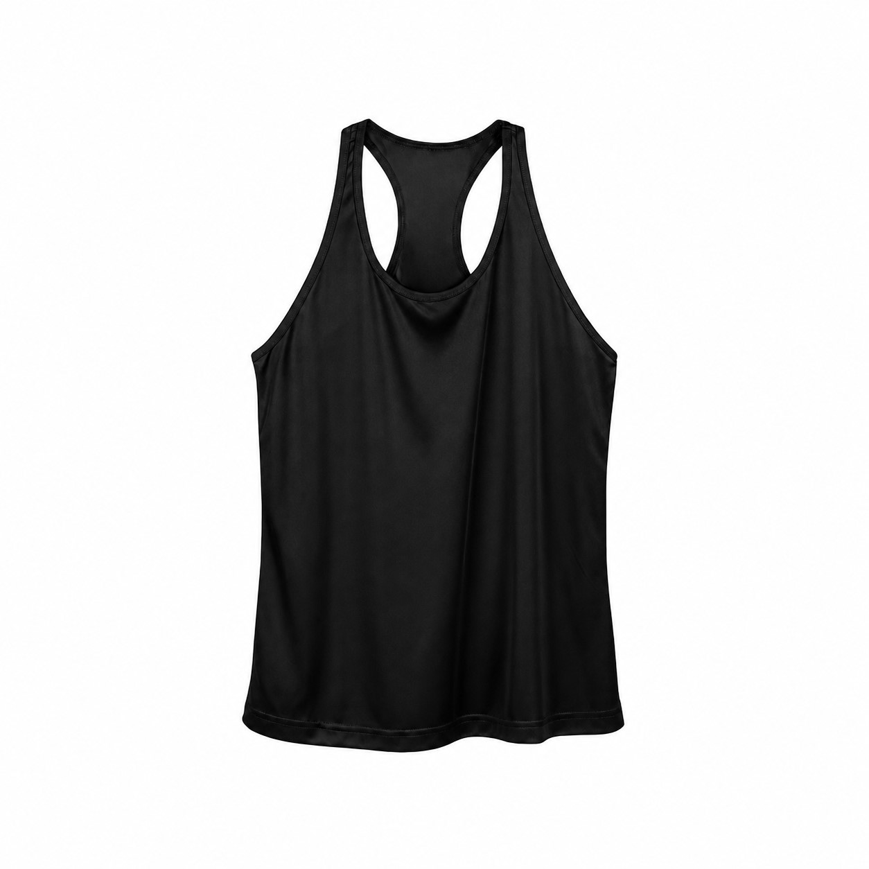 Ladies Racerback Polyester Performance Tank — Black