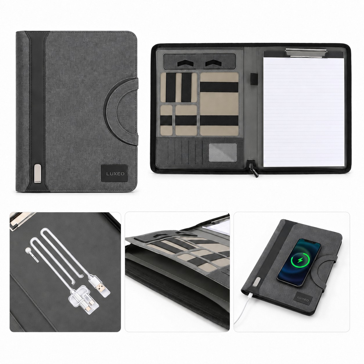 Zippered Charging Portfolio
