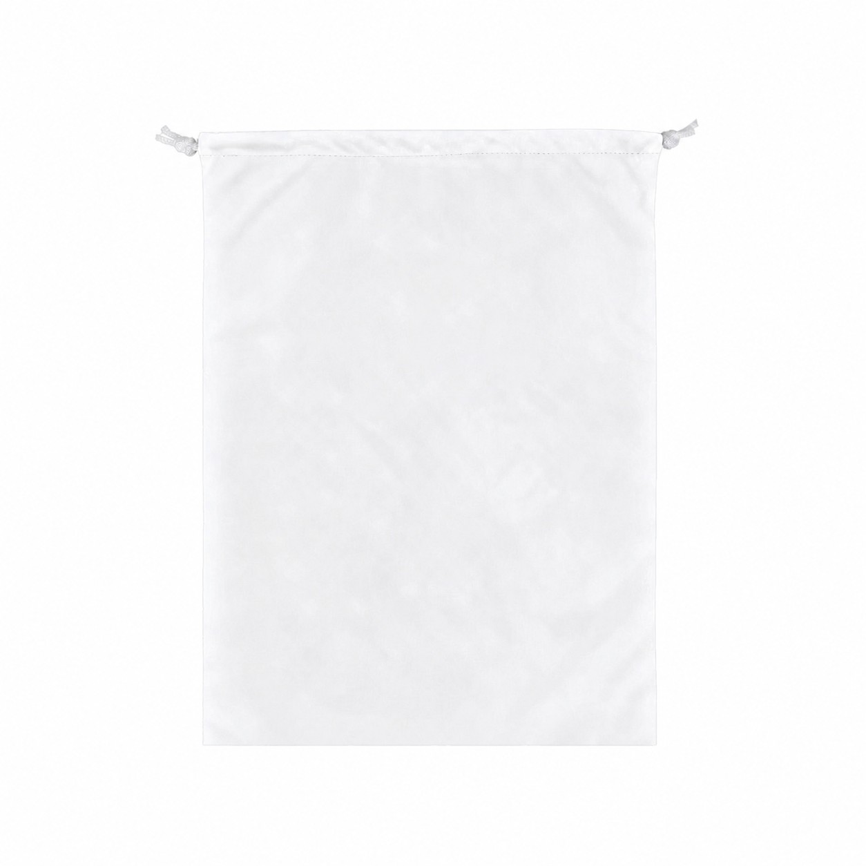 Bird's-Eye Fabric Drawstring Bag — Clear White